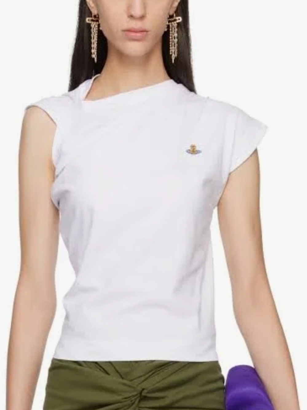 Vivienne Westwood Hebo White Sleeveless Logo Tank